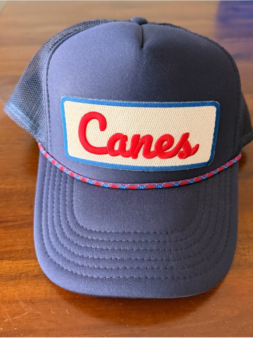 Navy Blue and Red Embroidered Canes Patch Baseball Hat